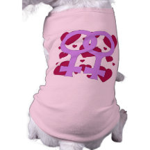 Lesbian Marriage Hearts Doggie Shirt