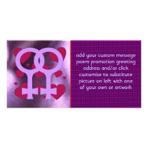 Lesbian Marriage Hearts Personalized Photo Card