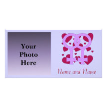 Lesbian Marriage Hearts Picture Card