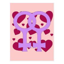 Lesbian Marriage Hearts Postcards
