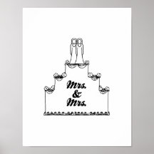 LESBIAN WEDDING CAKE MRS AND MRS - -  - .png Print