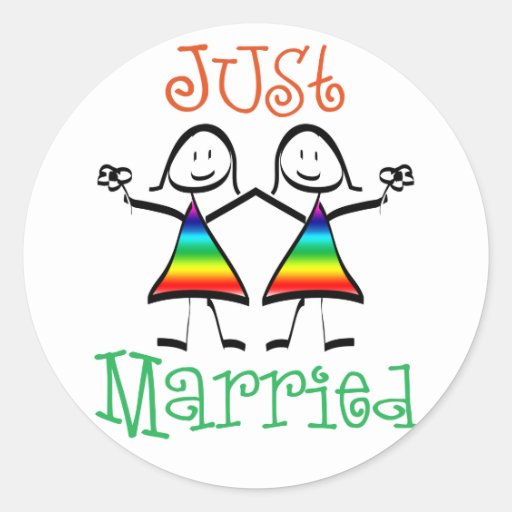 Lesbian Wedding Favours Round Sticker
