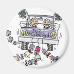 Lesbian Wedding Just Married Refrigerator Magnets