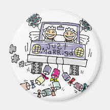 Lesbian Wedding Just Married Refrigerator Magnets