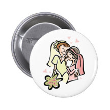 Lesbian Wedding Pinback Buttons