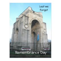 Lest we forget Remembrance Day Post Card