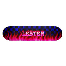 Lester pink fire Skatersollie skateboard.