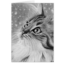 Let is snow  Kitty Cat Greeting Card