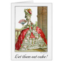 Let them eat cake Franch lady & fan Greeting Card