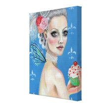 Let them eat cake stretched canvas print