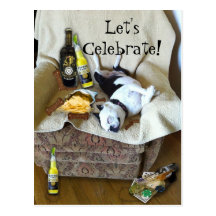 Let's Celebrate Boston Terrier Party Invitation Post Cards