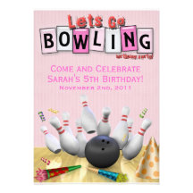 Let's Go Bowling Birthday Party Announcements