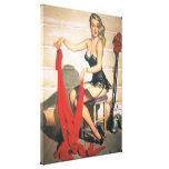 Let's Go Hunting - Vintage Pin Up Girl Canvas Print