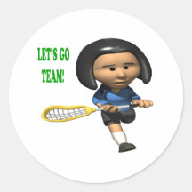 Lets Go Team Round Sticker