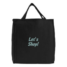 Let's Shop! Embroidered Tote Bags