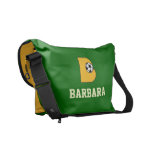 Letter B Monogram in Soccer Gold Messenger Bag