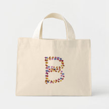 Letter B of colourful butterfly graphics Canvas Bag
