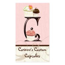 Letter C Monogram Dessert Bakery Business Cards