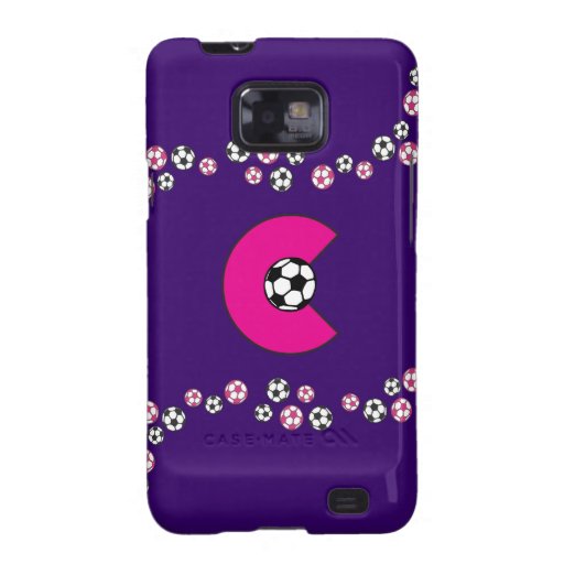 Letter C Monogram in Soccer Pink Samsung Galaxy S2 Case