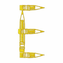 Letter E Pencil Monogram Embroidered Shirt