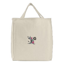 Letter G Cow Monogram Embroidered Bag