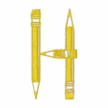 Letter H Pencil Monogram Embroidered Shirt