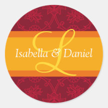 Letter L Monograms For Wedding Invitation Seals Sticker