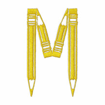 Letter M Pencil Monogram Embroidered Shirt