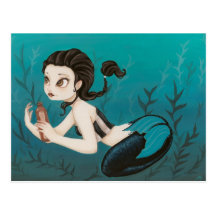 Letter- mermaid Post Card