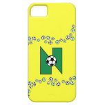 Letter N Monogram in Soccer Green