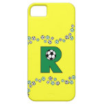 Letter R Monogram in Soccer Green