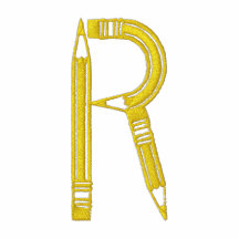 Letter R Pencil Monogram Embroidered Shirt