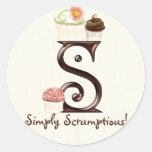 Letter S Monogram Cupcake Logo Business Stickers