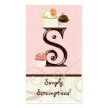 Letter S Monogram Dessert Bakery Business Cards