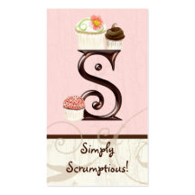 Letter S Monogram Dessert Bakery Business Cards