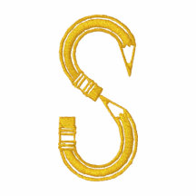 Letter S Pencil Monogram Embroidered Shirt