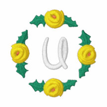Letter U Rosebud Monogram Embroidered Shirt