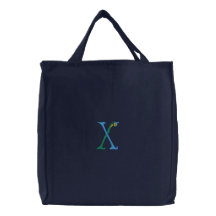 Letter X Monogrammed Embroidered Bag