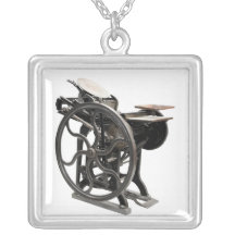 letterpress machine necklace