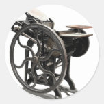 letterpress machine round stickers
