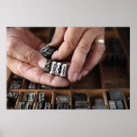 letterpress metal numbers poster