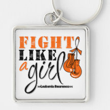 Leukaemia Awareness Fight Like a Girl Key Chains