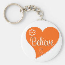 Leukaemia Believe Heart Keychain