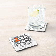 Leukemia Fight Conquer and Win Beverage Coasters