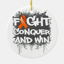 Leukemia Fight Conquer and Win Christmas Ornaments