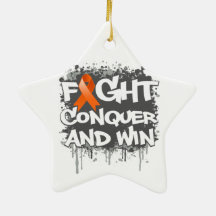 Leukemia Fight Conquer and Win Christmas Ornaments