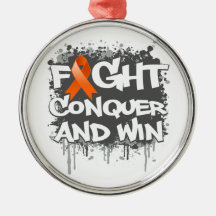 Leukemia Fight Conquer and Win Ornament