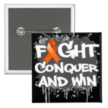 Leukemia Fight Conquer and Win Pinback Button