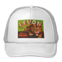 Levon Calfironia Melons VIntage Crate Label - Lion Trucker Hat