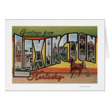 Lexington, Kentucky - Large Letter Scenes Greeting Cards